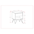 Pemberly Row Modern 20 inch Wide Industrial Nightstand in Oak