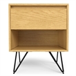 Pemberly Row Modern 20 inch Wide Industrial Nightstand in Oak