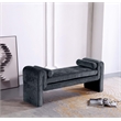 Pemberly Row Contemporary Bench with Solid Wood Frame in Black