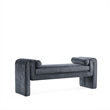 Pemberly Row Contemporary Bench with Solid Wood Frame in Black