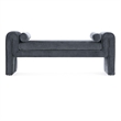 Pemberly Row Contemporary Bench with Solid Wood Frame in Black