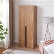 Pemberly Row Engineered Wood Wardrobe Closet in Golden Brown