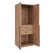 Pemberly Row Engineered Wood Wardrobe Closet in Golden Brown