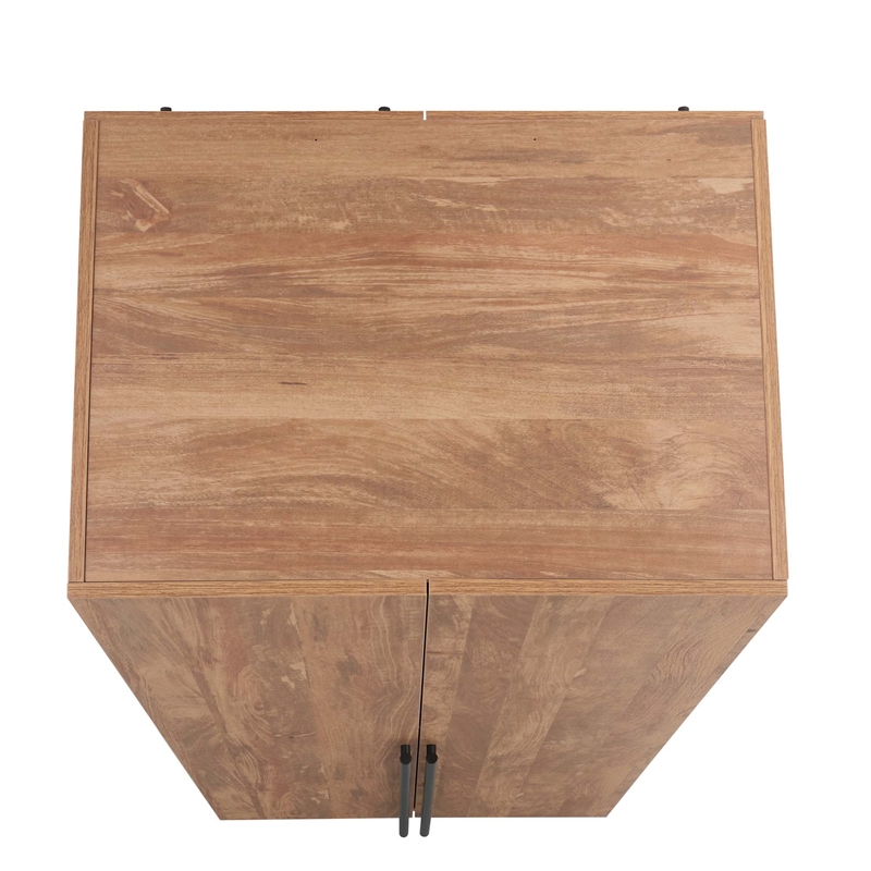 Pemberly Row Engineered Wood Wardrobe Closet in Golden Brown