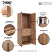Pemberly Row Engineered Wood Wardrobe Closet in Golden Brown