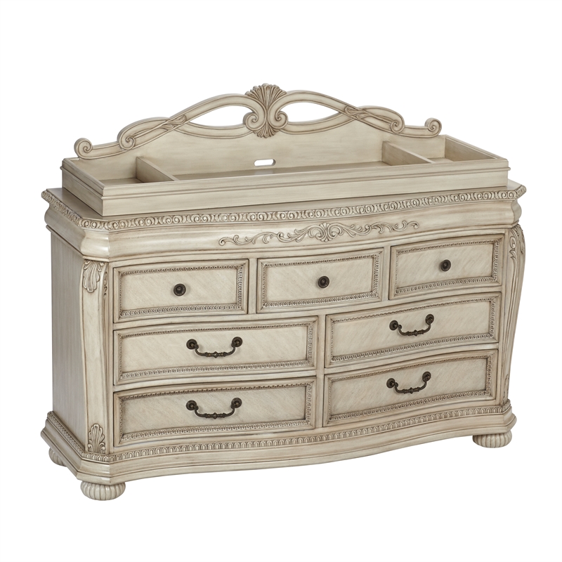 Pemberly Row Modern / Contemporary Wood Changing Topper Seashell