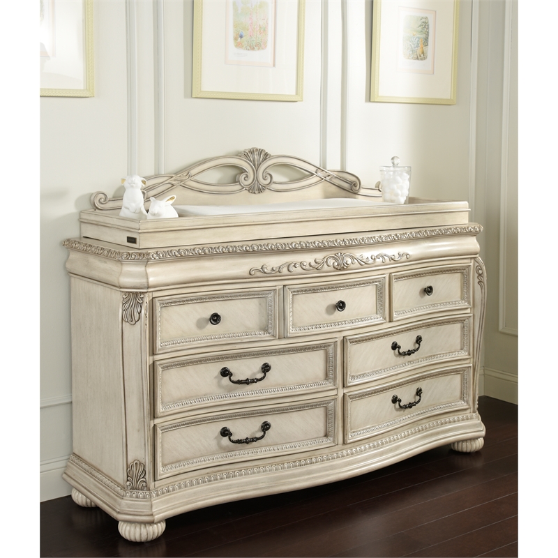 Pemberly Row Modern / Contemporary Wood Changing Topper Seashell