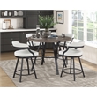 Pemberly Row Metal & Faux leather set of 2 Swivel Counter Height Chair in White