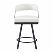 Pemberly Row Metal & Faux leather set of 2 Swivel Counter Height Chair in White