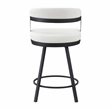Pemberly Row Metal & Faux leather set of 2 Swivel Counter Height Chair in White