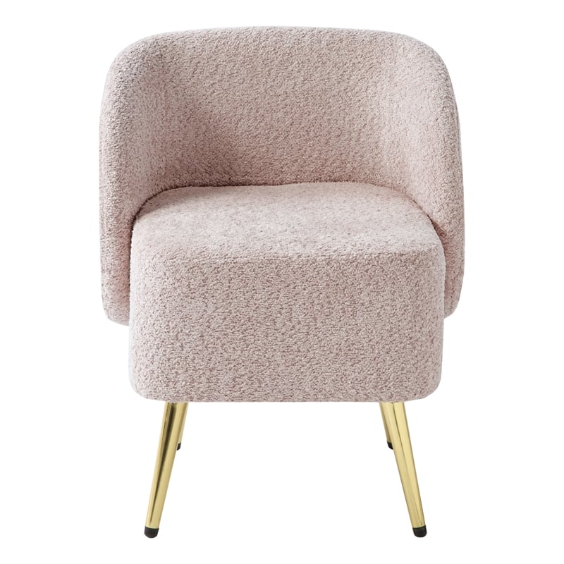 Pemberly Row Vanity Chair in Dusty Rose Fabric with Gold Legs