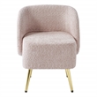 Pemberly Row Vanity Chair in Dusty Rose Fabric with Gold Legs