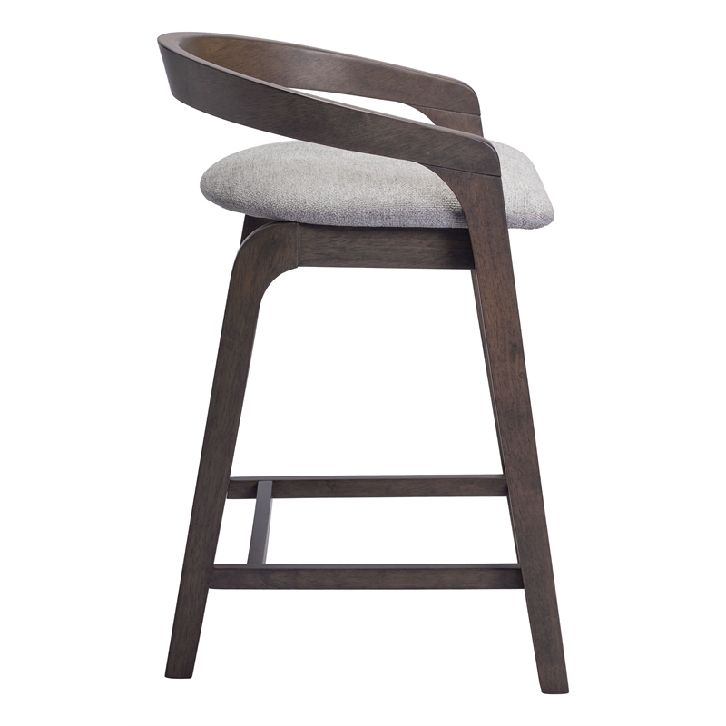 Pemberly Row Contemporary Counter Stool Dove Gray & Espresso