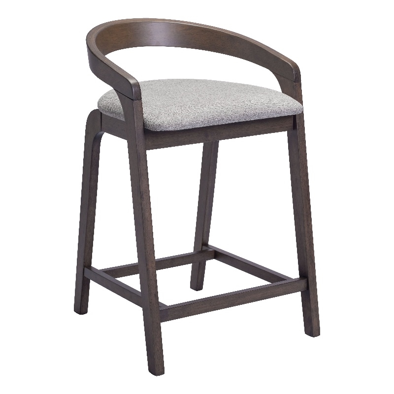 Pemberly Row Contemporary Counter Stool Dove Gray & Espresso