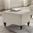 Pemberly Row Modern Sea Oat Beige Fabric Upholstered Ottoman