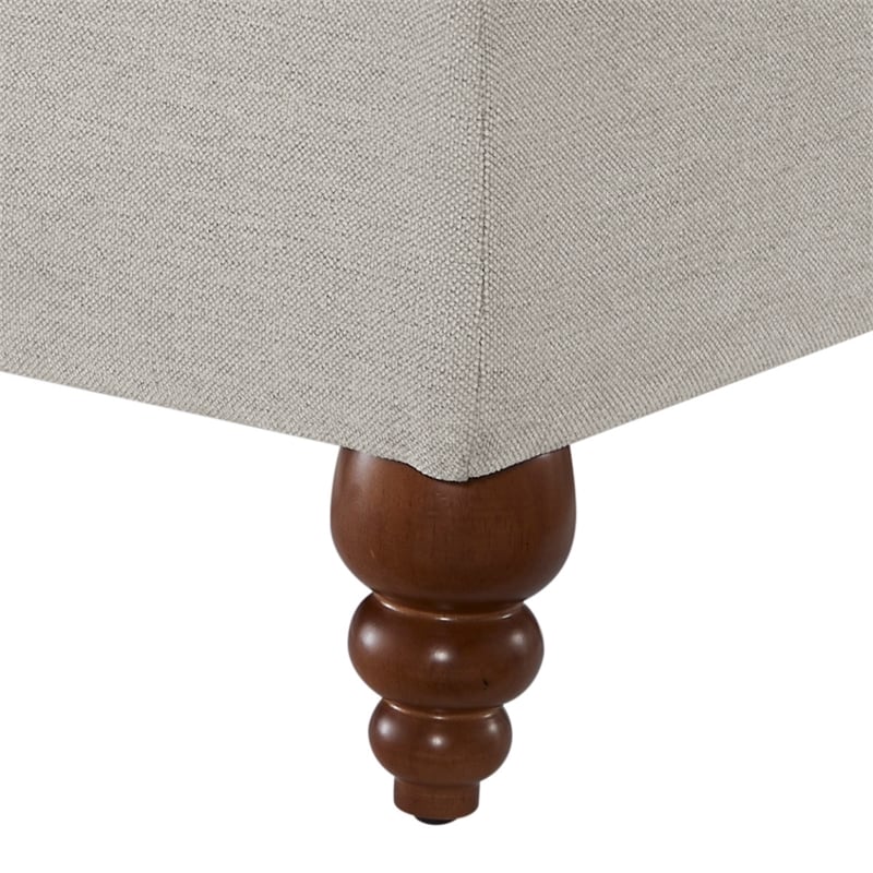 Pemberly Row Modern Sea Oat Beige Fabric Upholstered Ottoman