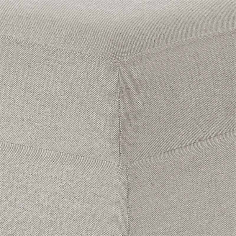 Pemberly Row Modern Sea Oat Beige Fabric Upholstered Ottoman