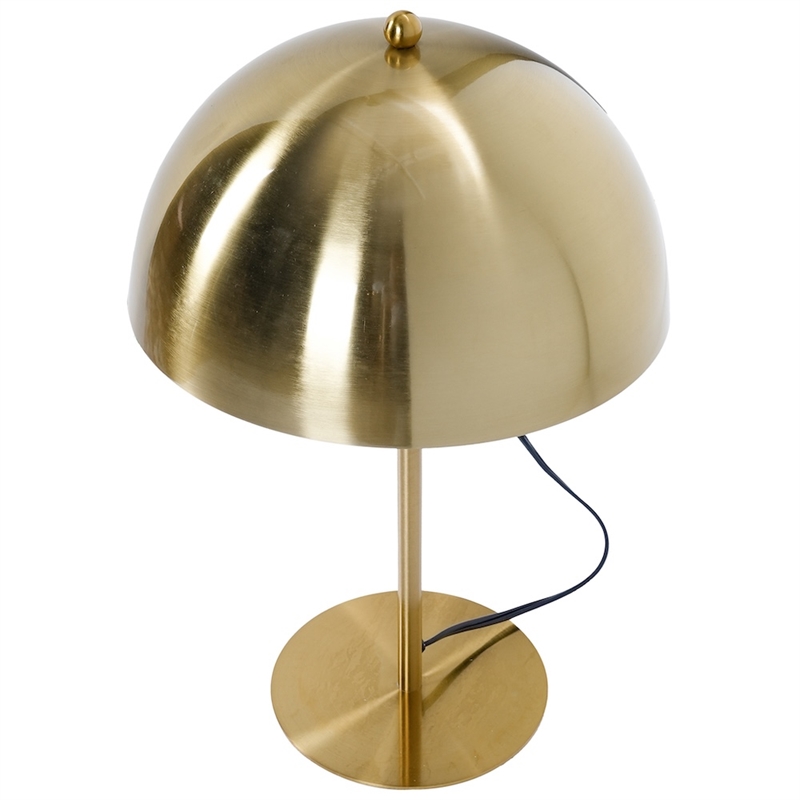Pemberly Row Gold Dome Shade Metal Table Lamp with Contemporary Style