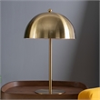 Pemberly Row Gold Dome Shade Metal Table Lamp with Contemporary Style