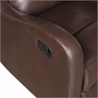 Pemberly Row Contemporary Faux leather Manual Recliner in Brown