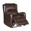 Pemberly Row Contemporary Faux leather Manual Recliner in Brown