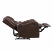 Pemberly Row Contemporary Faux leather Manual Recliner in Brown