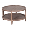 Pemberly Row Modern Solid White Oak Wood Coffee Table - Brown