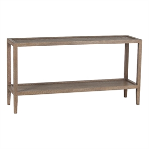 Pemberly Row Modern Solid White Oak Wood Console Table - Brown