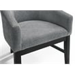 Pemberly Row Set of 2 Gray Fabric Barrel Dining Chair with Black Finish Legs