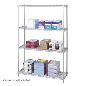 Pemberly Row Modern 48&quotx18&quot Industrial Wire Shelving in Gray