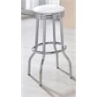 Pemberly Row Contemporary Round Faux Leather Bar Stools in White
