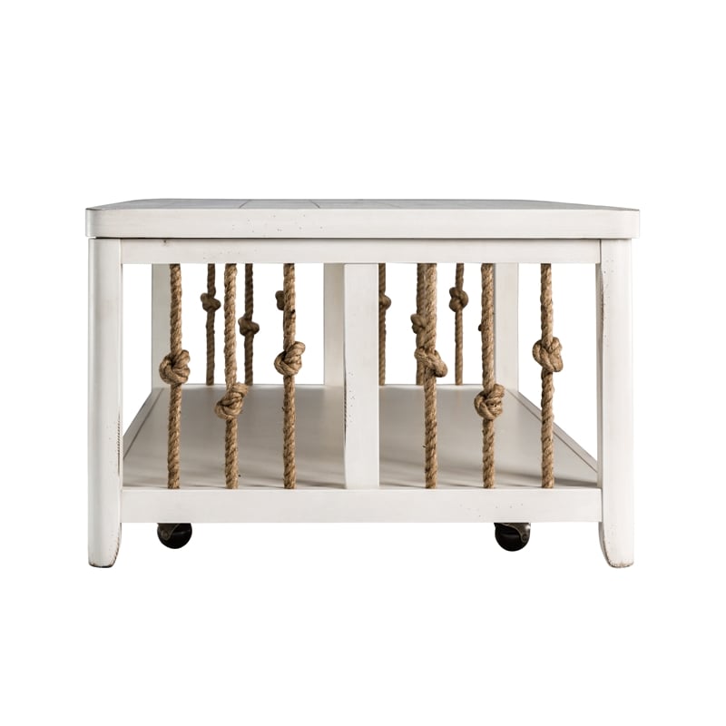 Pemberly Row Modern / Contemporary Wood Cocktail Table - White