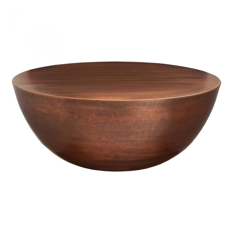 Pemberly Row Modern / Contemporary Coffee Table in Copper Finish