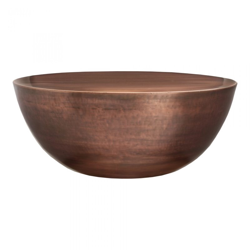 Pemberly Row Modern / Contemporary Coffee Table in Copper Finish