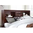 Pemberly Row New Merlot Wood King Bed with Storage and Bookcase