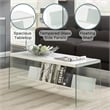 Pemberly Row Modern Coffee Table in Faux White Marble Wood Finish