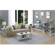 Pemberly Row Modern Coffee Table in Faux White Marble Wood Finish