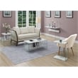 Pemberly Row Modern Coffee Table in Faux White Marble Wood Finish