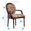 Pemberly Row Oval Back Solid Wood Accent Chair in Cherry Finish