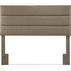 Pemberly Row Contemporary Queen Upholstered Headboard in Brown
