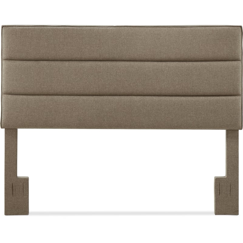 Pemberly Row Contemporary Queen Upholstered Headboard in Brown