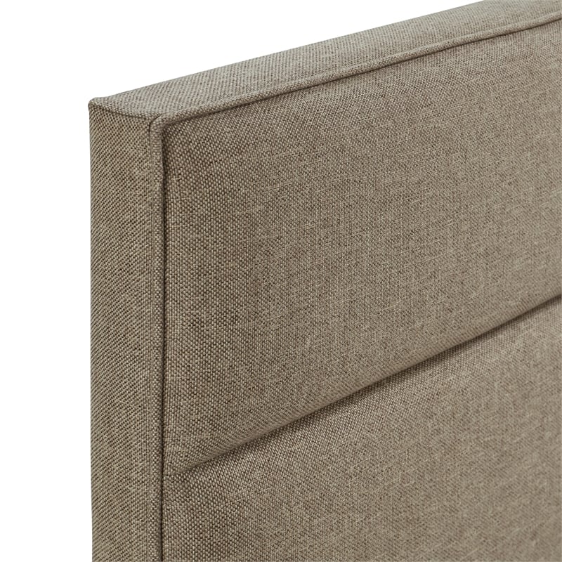 Pemberly Row Contemporary Queen Upholstered Headboard in Brown
