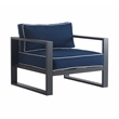 Pemberly Row Contemporary Outdoor Arm Chair in Gray Gunmetal