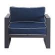Pemberly Row Contemporary Outdoor Arm Chair in Gray Gunmetal