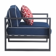 Pemberly Row Contemporary Outdoor Arm Chair in Gray Gunmetal