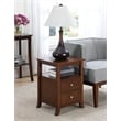Pemberly Row End Table Nightstand Bedside Square in Wood - Espresso