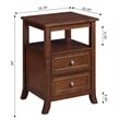 Pemberly Row End Table Nightstand Bedside Square in Wood - Espresso
