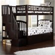 Pemberly Row Wood Staircase Storage Bunk Twin Over Twin in Espresso