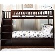 Pemberly Row Wood Staircase Storage Bunk Twin Over Twin in Espresso