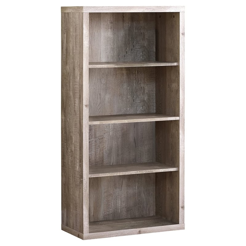 Pemberly Row Bookshelf Bookcase Etagere 5 Tier Office/Bedroom in Laminate Beige